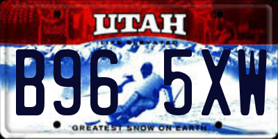 UT license plate B965XW