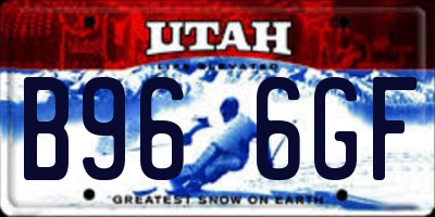UT license plate B966GF