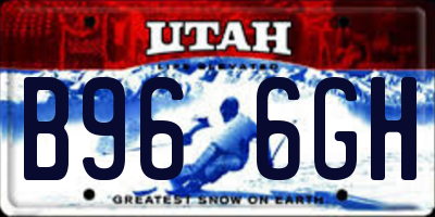 UT license plate B966GH