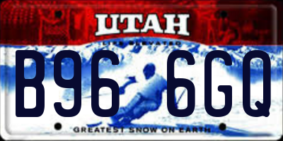 UT license plate B966GQ