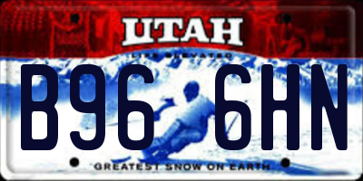 UT license plate B966HN