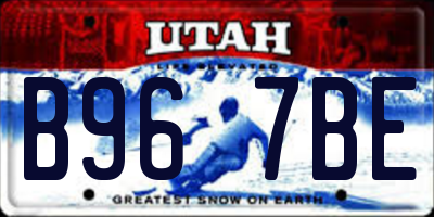 UT license plate B967BE