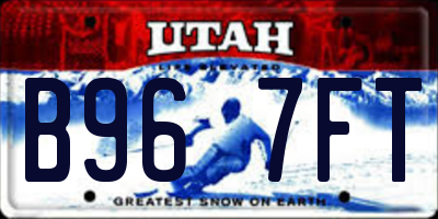 UT license plate B967FT