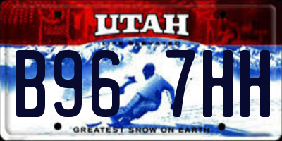 UT license plate B967HH