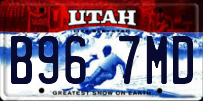 UT license plate B967MD