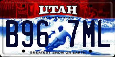 UT license plate B967ML