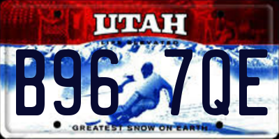 UT license plate B967QE