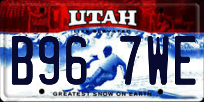 UT license plate B967WE