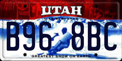 UT license plate B968BC