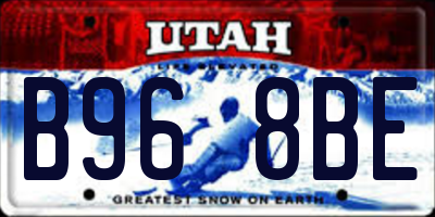 UT license plate B968BE