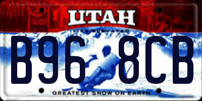 UT license plate B968CB
