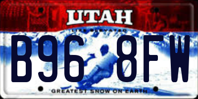 UT license plate B968FW