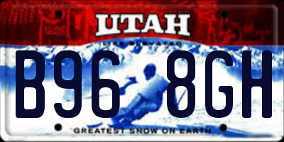 UT license plate B968GH