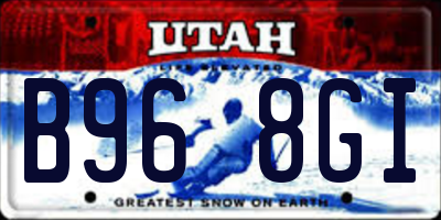 UT license plate B968GI