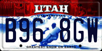 UT license plate B968GW
