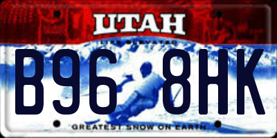 UT license plate B968HK
