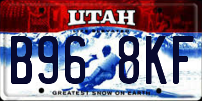 UT license plate B968KF