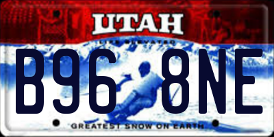 UT license plate B968NE