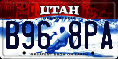 UT license plate B968PA