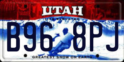 UT license plate B968PJ