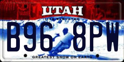 UT license plate B968PW