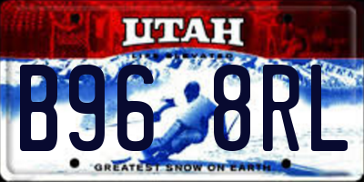UT license plate B968RL