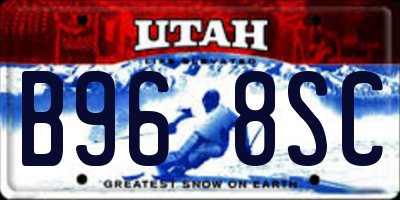 UT license plate B968SC