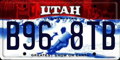 UT license plate B968TB