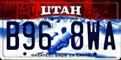 UT license plate B968WA