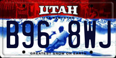 UT license plate B968WJ