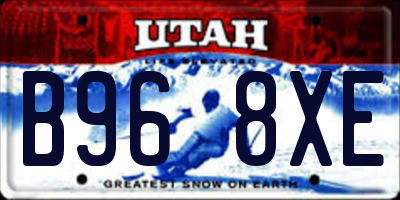 UT license plate B968XE