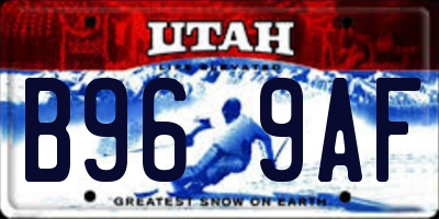 UT license plate B969AF