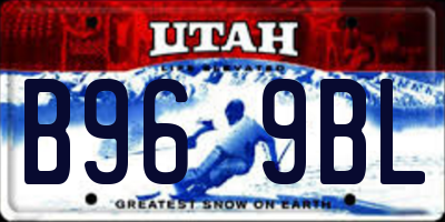 UT license plate B969BL