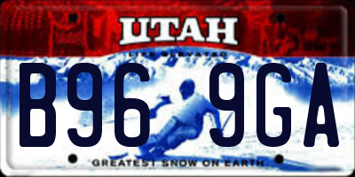 UT license plate B969GA