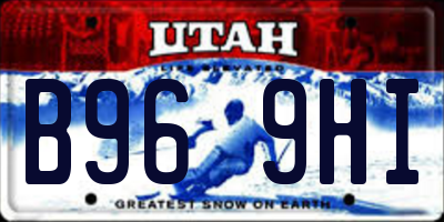 UT license plate B969HI
