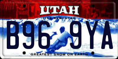 UT license plate B969YA