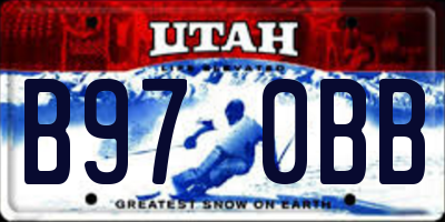 UT license plate B970BB