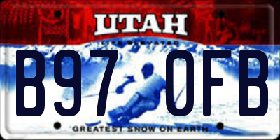 UT license plate B970FB