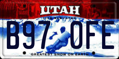 UT license plate B970FE