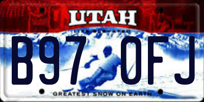 UT license plate B970FJ