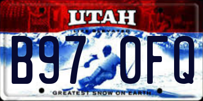 UT license plate B970FQ