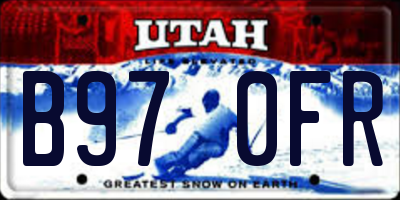 UT license plate B970FR
