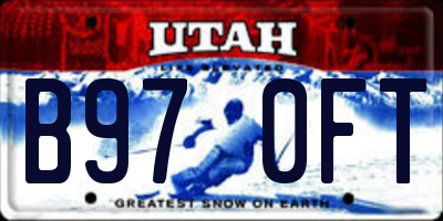 UT license plate B970FT