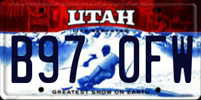 UT license plate B970FW