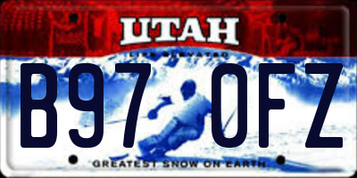 UT license plate B970FZ