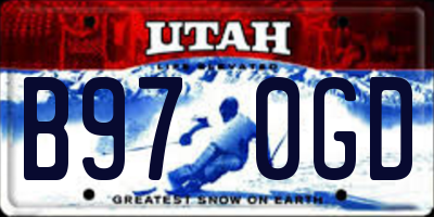 UT license plate B970GD