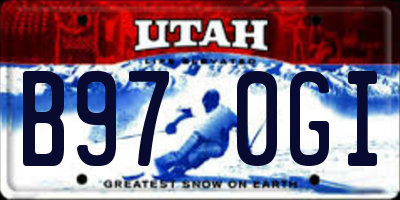 UT license plate B970GI