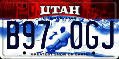 UT license plate B970GJ