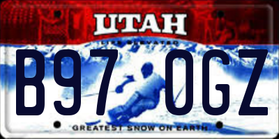 UT license plate B970GZ