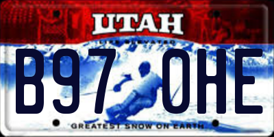 UT license plate B970HE